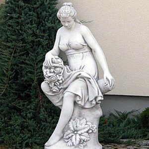 Figura betonowa - kobieta z kwiatami